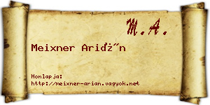 Meixner Arián névjegykártya